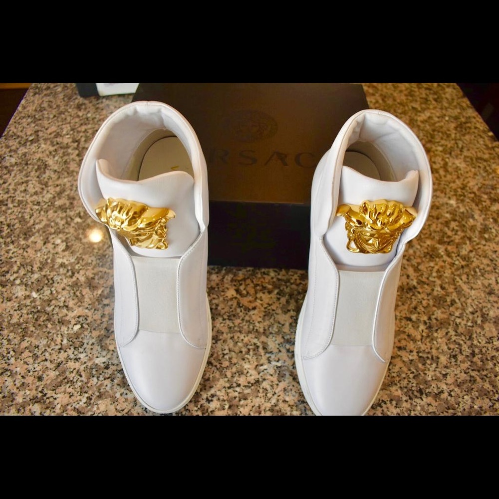Authentic white medusa Versace high top